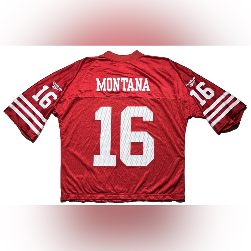 Vintage Reebok Gridiron NFL San Francisco 49ers Joe Montana #16 Jersey Size XL